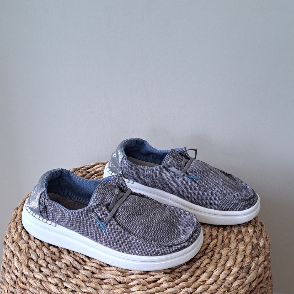 Hey Dude Womens Wendy Rise Grey Stone Knit Athleisure/Casusl‎ Loafers S-8